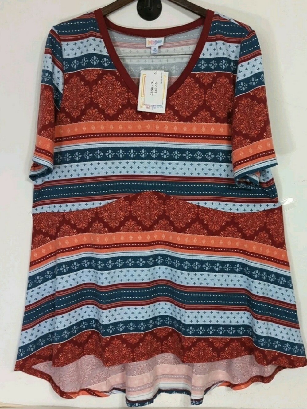 NEW Lularoe Jana XL Empire Waist Swing Top Pretty Print